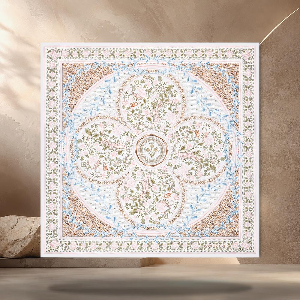 Louis Vuitton Summer Garden Beige Shawl Scarf M98415