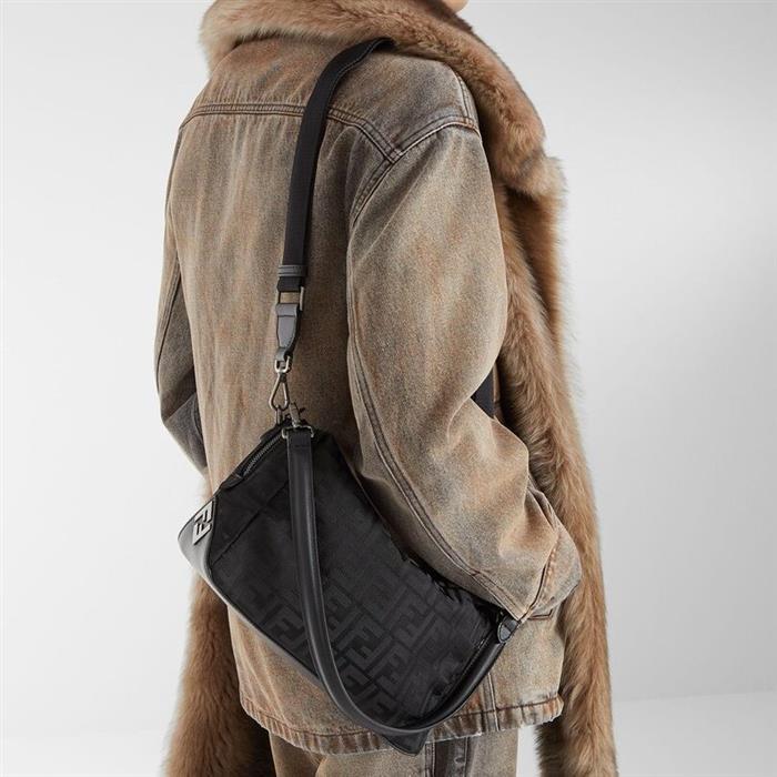 FENDI Square FF Louis Medium Crossbody Bag Black