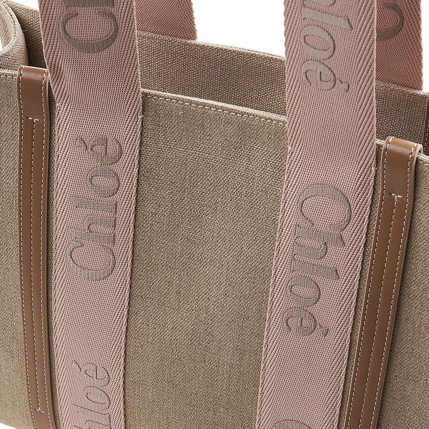 Chloe Linen Woody Tote Bag for Women CHC23AS383L17 26Y