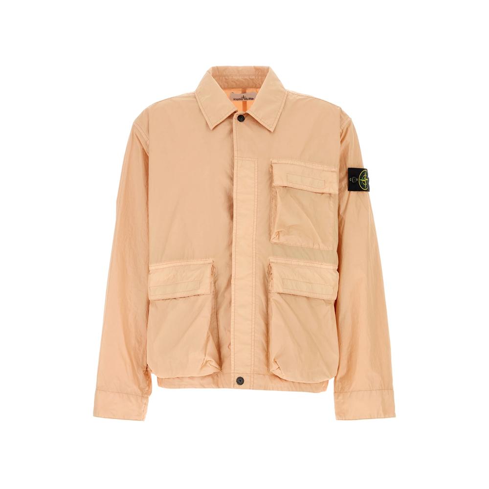 STONE ISLAND Apricot Garment-Dyed Crinkle Reps Badge Jacket 4100003 S0A23 V008E