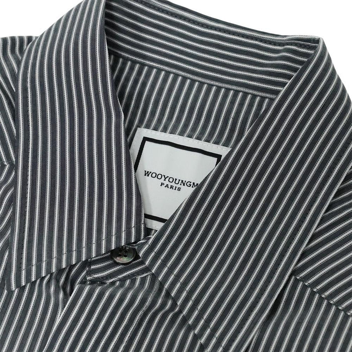 WOOYOUNGMI Stripe Long Sleeve Men's Shirt