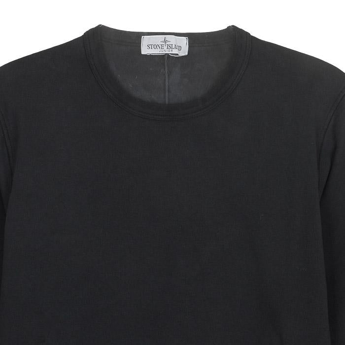 STONE ISLAND Junior Logo Patch Crewneck Sweatshirt Black Women