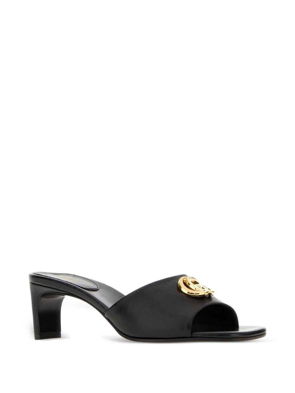 GUCCI Black Leather Sandals