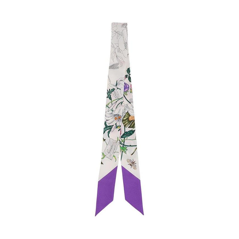 GUCCI Unisex Printed Silk Twill Ribbon Scarf 831699 3G001 9071