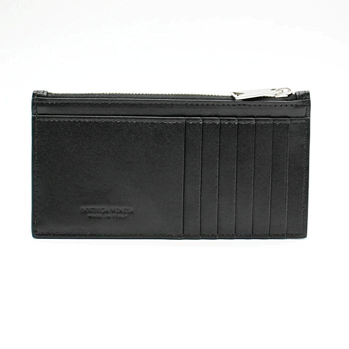 Bottega Veneta Cassette Long Zip Card Case Leather Navy
