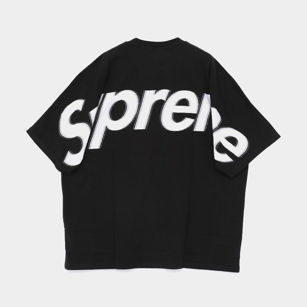 Supreme Back Big Logo Intarsia Short Sleeve Men’s T-Shirt SS25KN13 BLACK