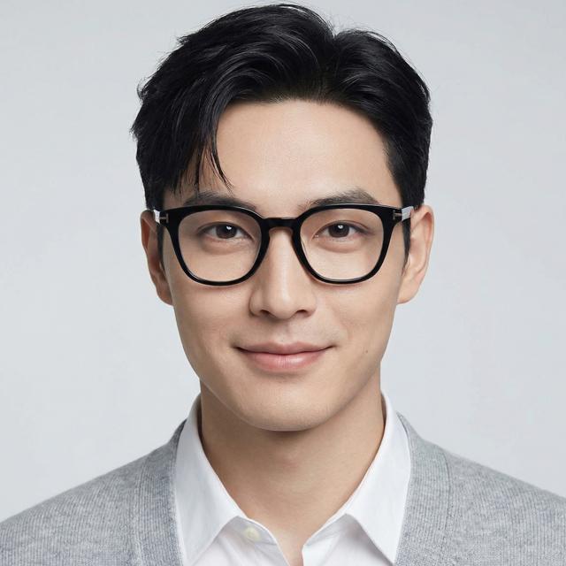 TOM FORD Blue Light Blocking Square Acetate Eyeglasses Asian Fit TF6014KB 001