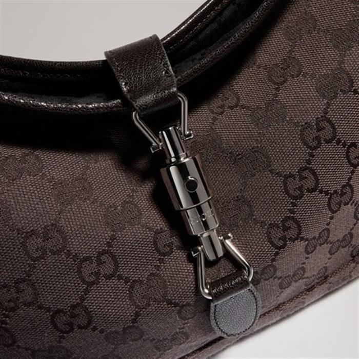 GUCCI Jackie 1961 Medium Shoulder Bag Brown Leather