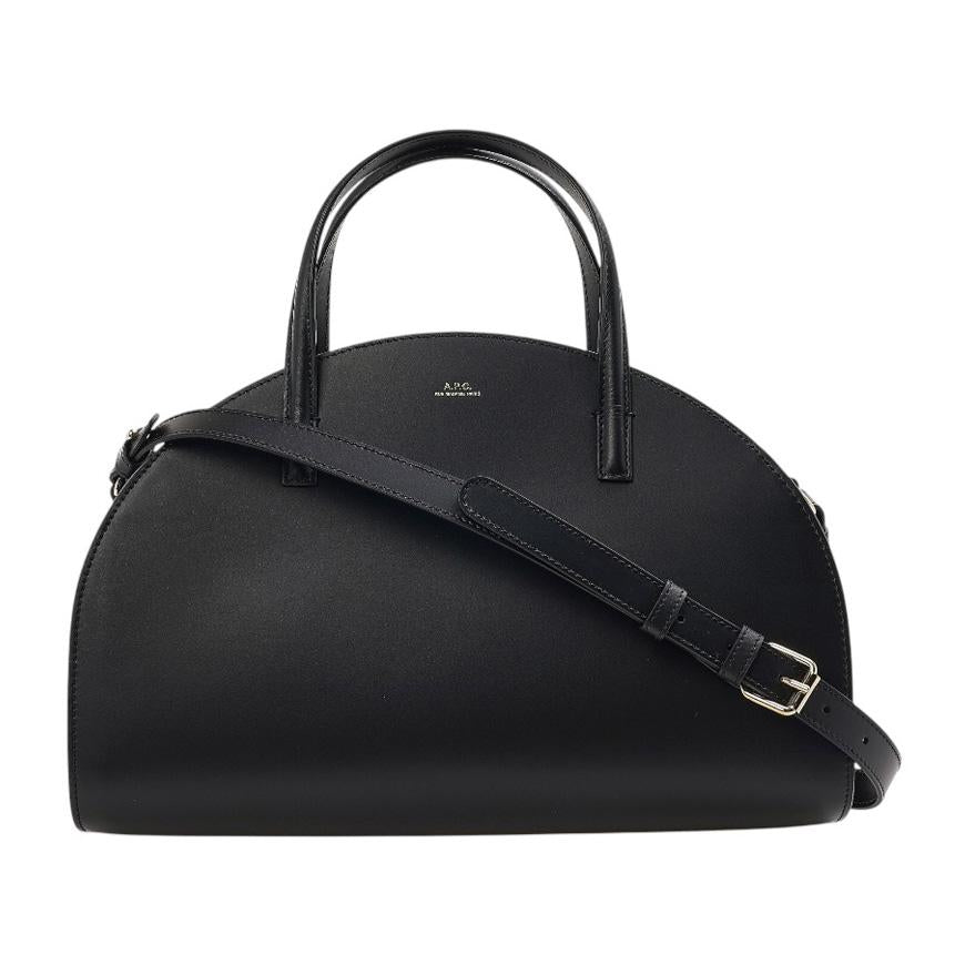 A.P.C. Demi Lune Small Tote Bag Black Leather Women’s