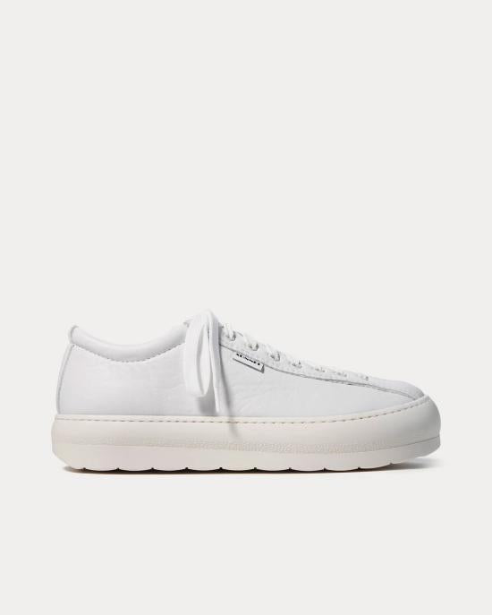 SUNNEI White Leather Low-Top Sneakers SHOXSNK004 LTH066998