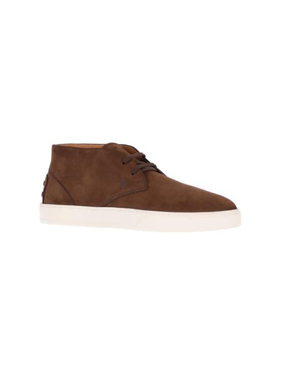 Tods Coconut Brown Leather Low-Top Sneakers for Men