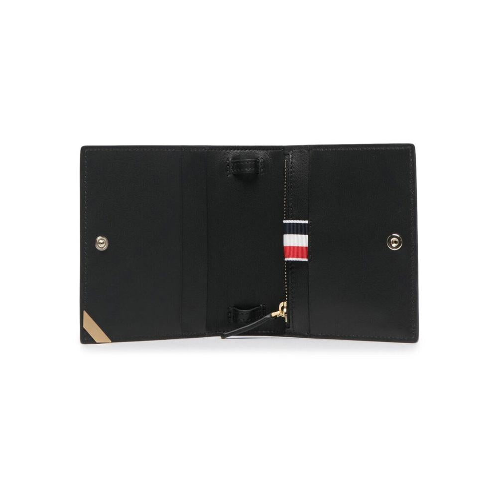 THOM BROWNE Patent Leather Card Holder Crossbody Bag Black