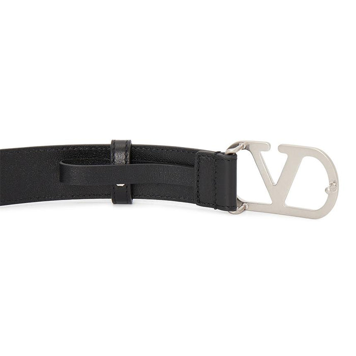 VALENTINO VLogo Signature Leather Belt Black Men’s