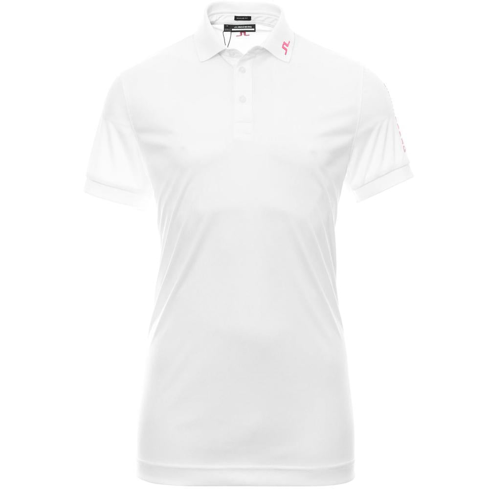 J LINDEBERG Tour Tech Logo Polo Shirt White Men’s