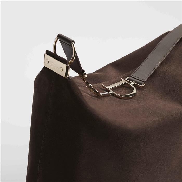 DIOR Dioriviera Large Shoulder Bag Sand Brown Canvas Leather