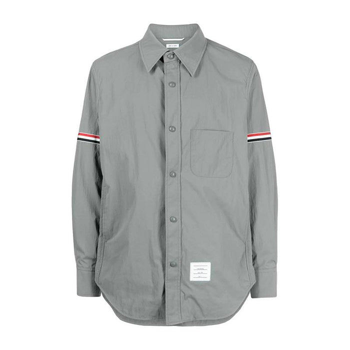 THOM BROWNE Grey Armband Shirt Jacket Long Sleeve Shirt