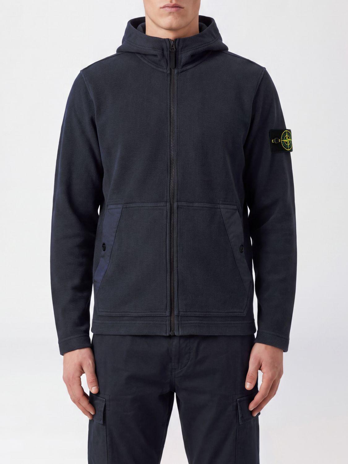 STONE ISLAND Zip-Up Bomber Jacket Black