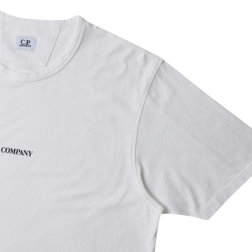 CP Company Logo Print Short Sleeve T-Shirt White Men