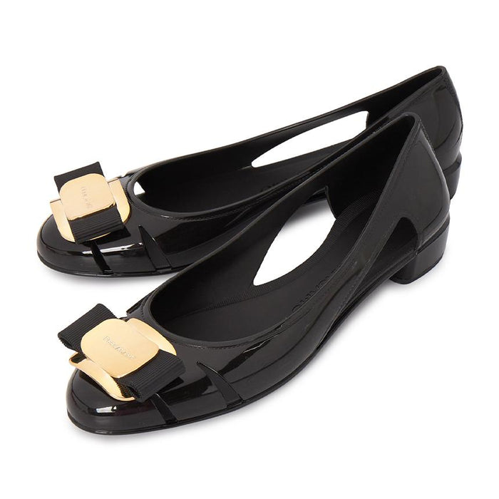 Ferragamo Vara Bow Women’s Jelly Flat Shoes C Width 0785441