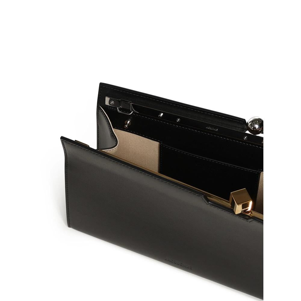 JACQUEMUS Le Salon Shoulder Bag Black Leather