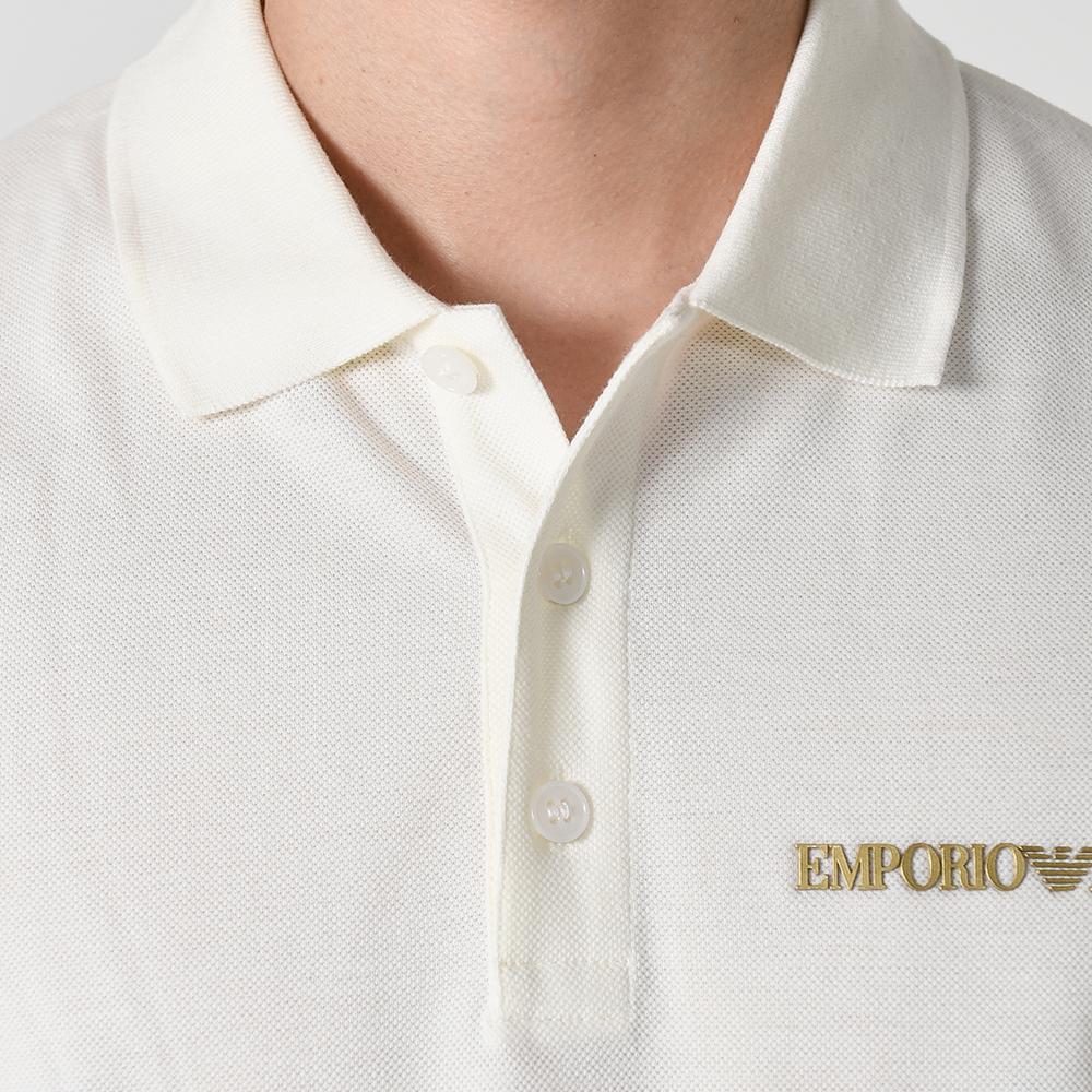 Emporio Armani Ivory Cotton Short Sleeve Polo Shirt Men’s