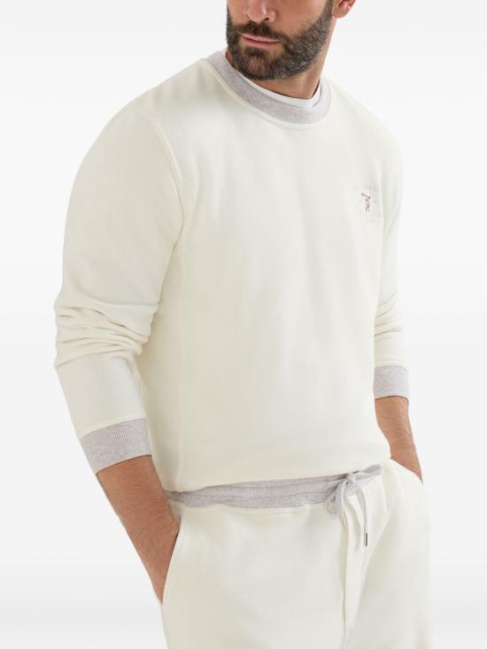 Brunello Cucinelli Off White Long Sleeve Sweatshirt MM8263390 G CA819