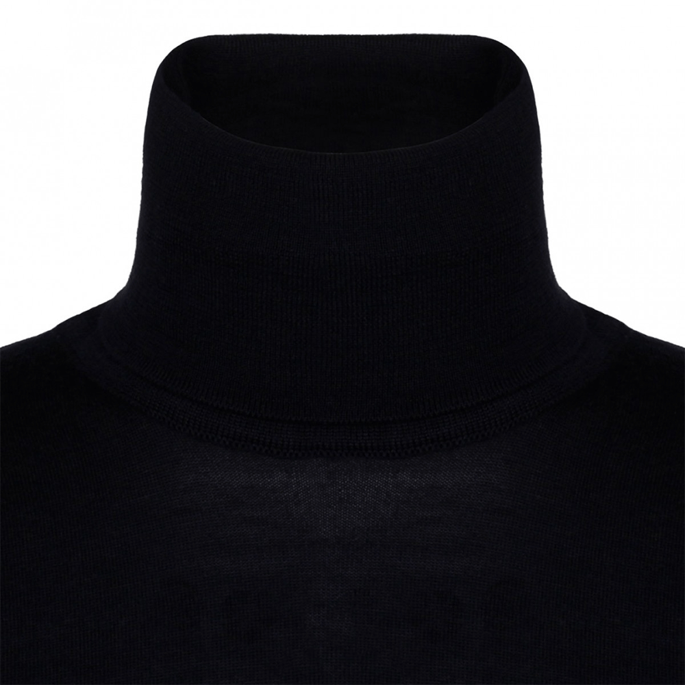 THOM BROWNE Women’s Merino Wool 4-Bar Turtleneck Sweater Navy