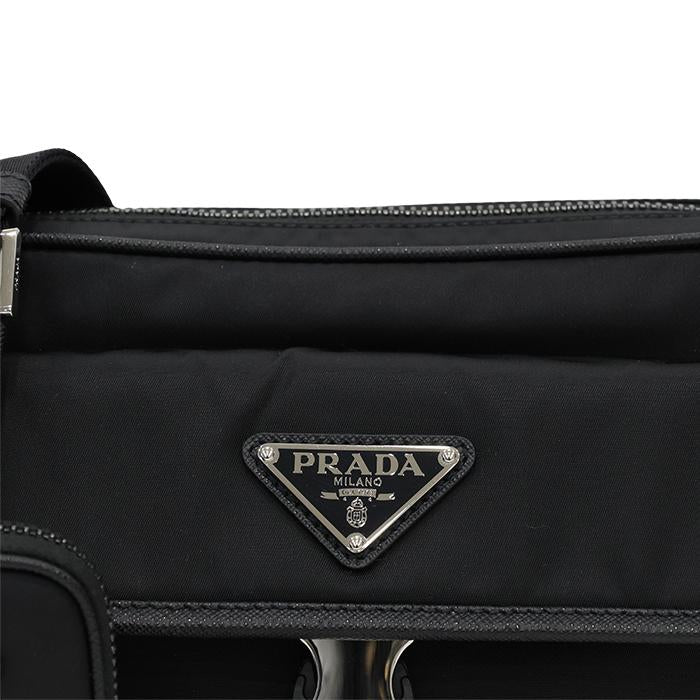 PRADA Re-Nylon Saffiano Triangle Logo Men's Crossbody Bag