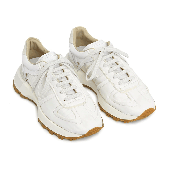 Maison Margiela White Leather Low-Top Sneakers