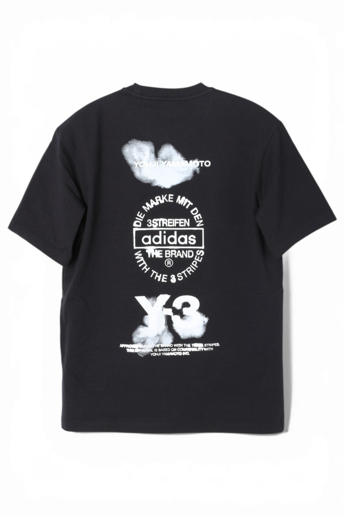 Y-3 Black Graphic Short Sleeve T-Shirt
