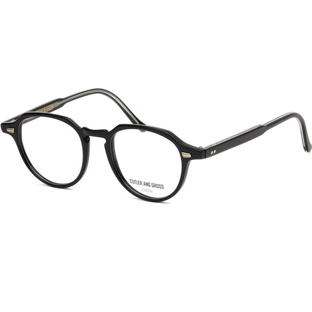 Cutler and Gross Black Round Acetate Eyeglass Frames Unisex CG1313V2 002