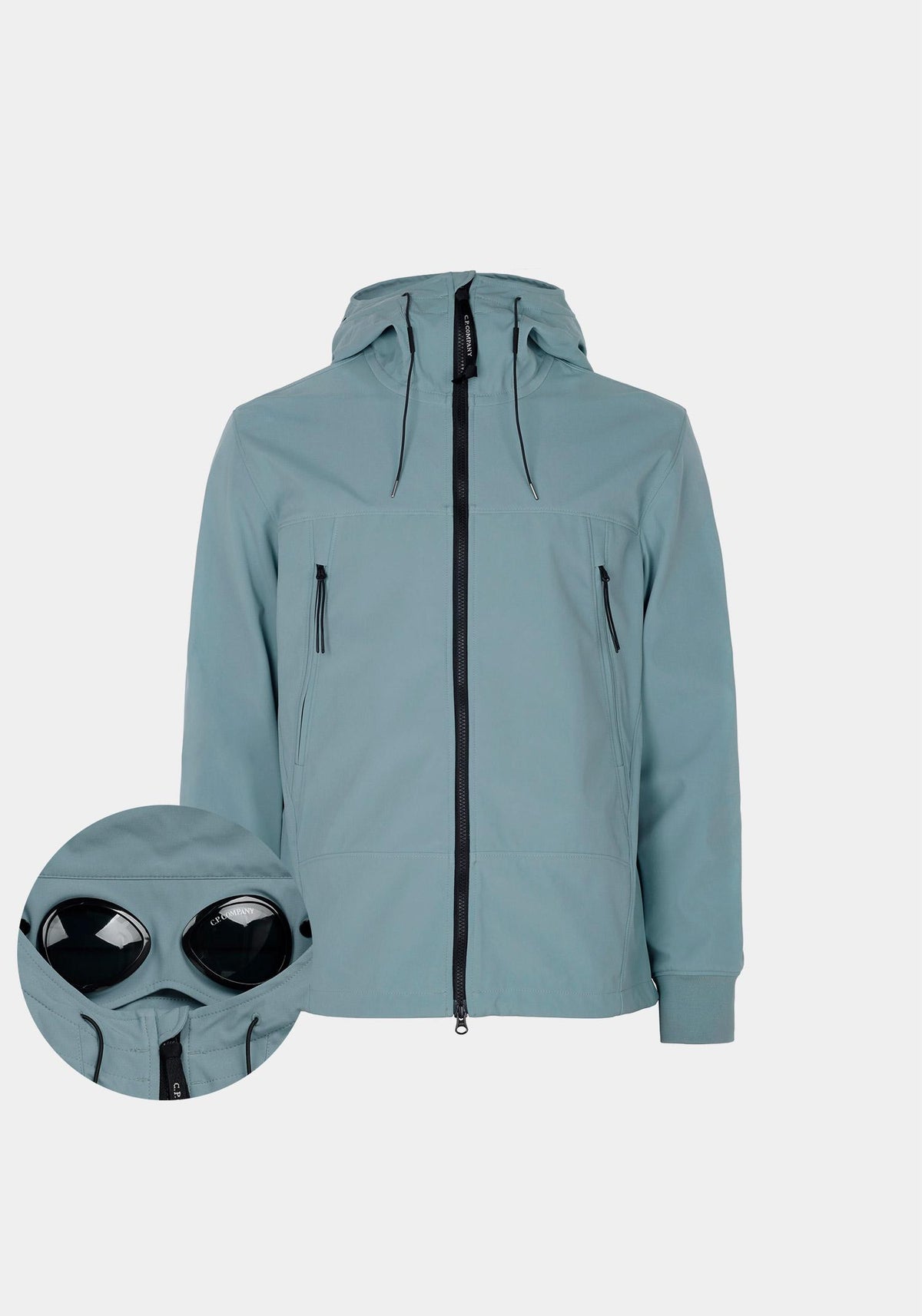 CP Company Silver Blue Shell-R Hooded Windbreaker Zip Jac 20CMOW728A 005968A 809