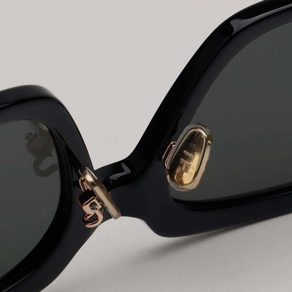 TOM FORD Black Rectangular Acetate Sunglasses Asian Fit Unisex TF1169K 01A