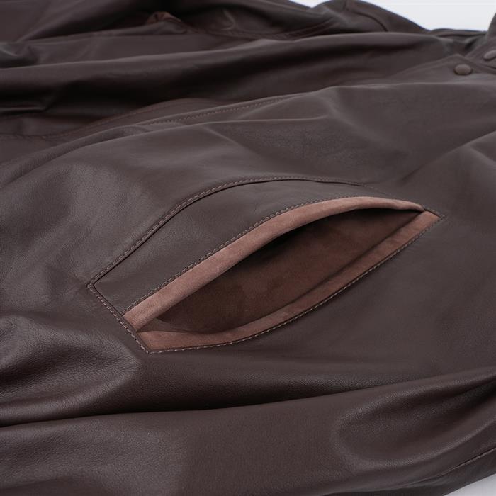 Lemaire Paper Cow Soft Leather Blazer Jacket for Men Brown