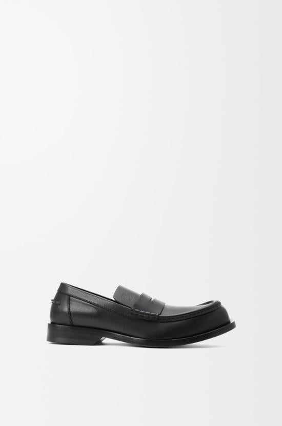 LOEWE Shiny Calfskin Loafers Black Men’s Shoes