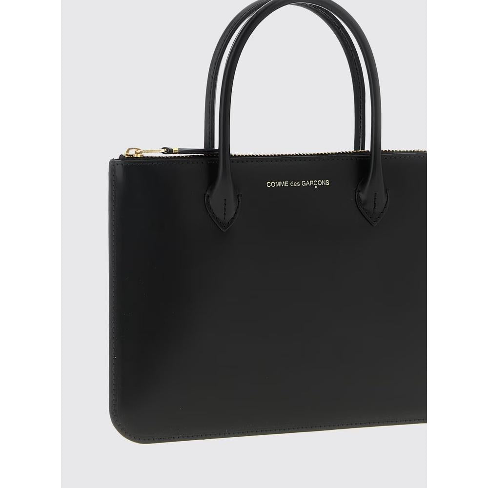 Comme des Garcons Handle Pouch Bag Black Leather Tote