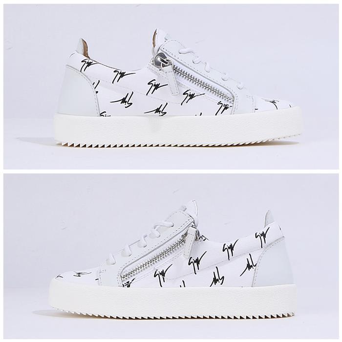 Giuseppe Zanotti Women's Signature Low Top Sneakers Black/Wh RS80019 BIANCO NERO