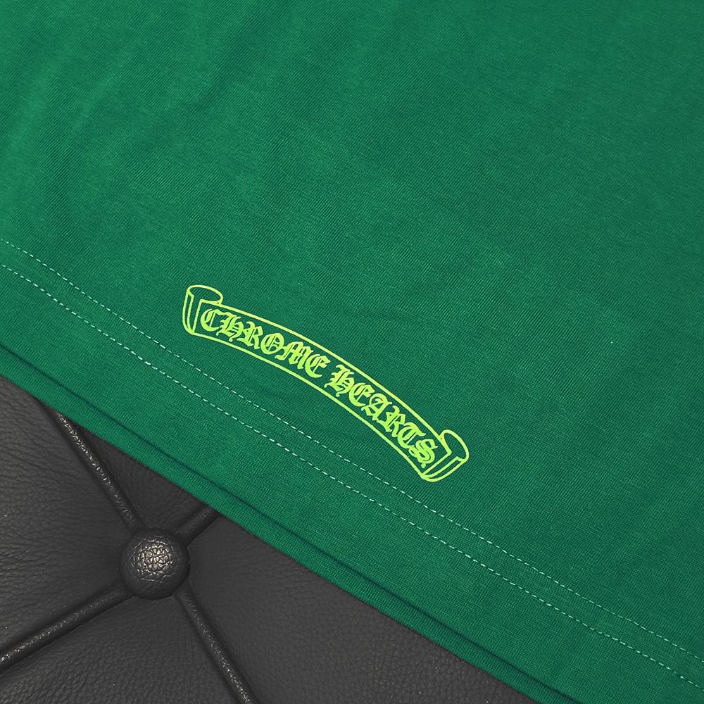 Chrome Hearts Cemetery Cross Long Sleeve T-Shirt Kelly Green Glow Green