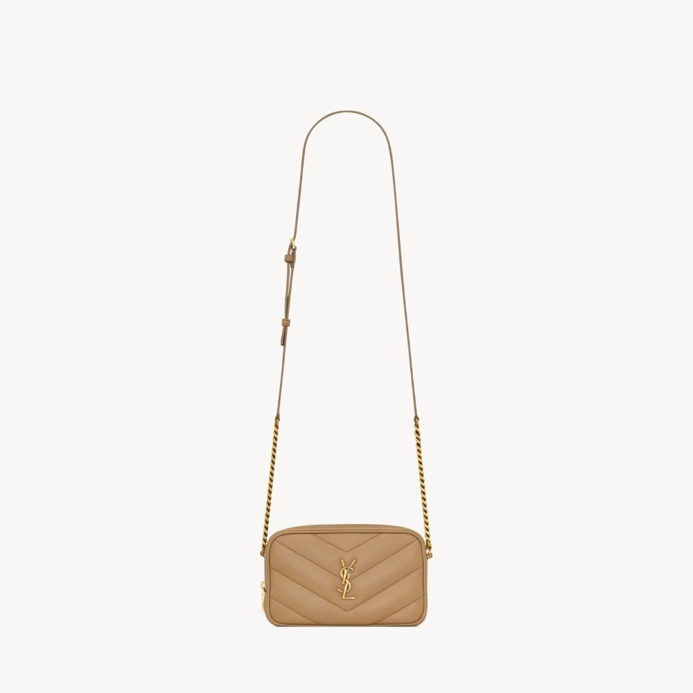Saint Laurent Loulou Mini Camera Bag Natural Tan Shoulder Bag