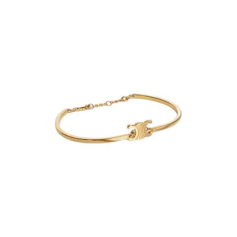 CELINE Triomphe Articulated Bracelet Gold Finish Brass