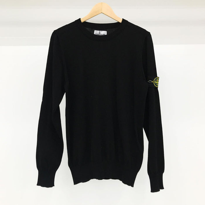 STONE ISLAND Soft Cotton Crew Sweatshirt Black 322586