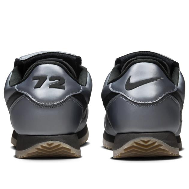 Nike Cortez Leather SE Metallic Cool Gray/Black Low-Top Sneakers