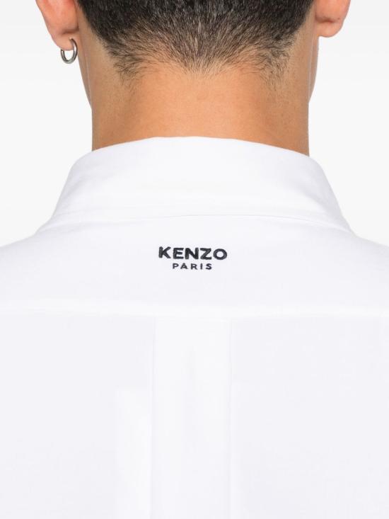 KENZO Long Sleeve Shirt for Men FG6 5CH410 9LO 01 WHITE DOM