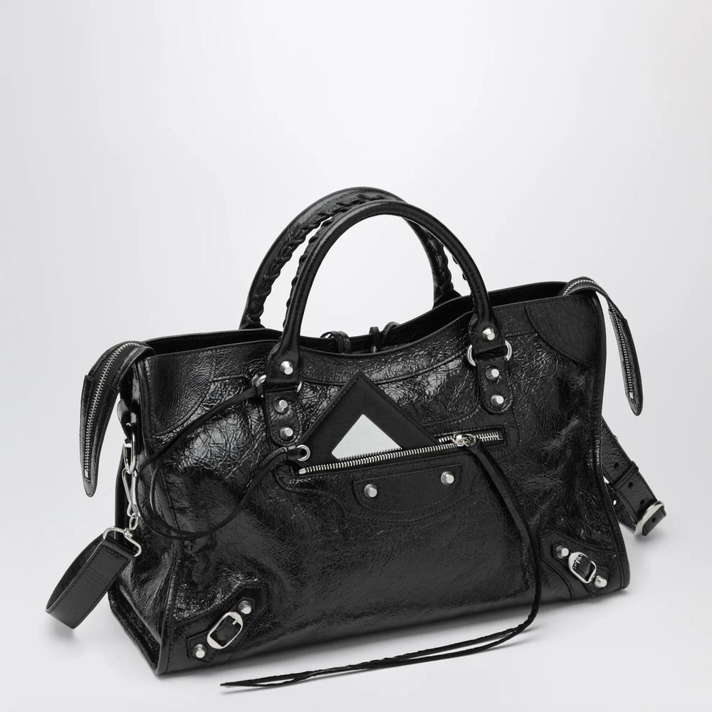 BALENCIAGA Le City Medium Tote Bag Black Leather Tote