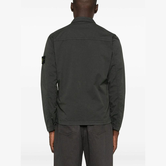 STONE ISLAND Cotton Overshirt Jacket Lead Gray Men’s 1200003