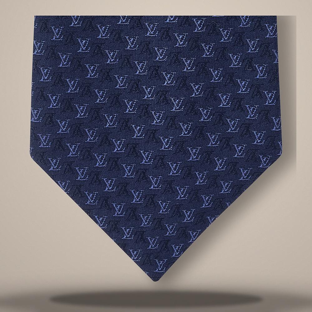 Louis Vuitton LV Interlocked Tie Navy M98102