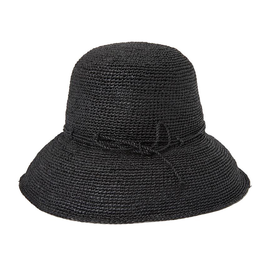 HELEN KAMINSKI Women's Raffia Cloche Hat HAT50330 CHARCOAL