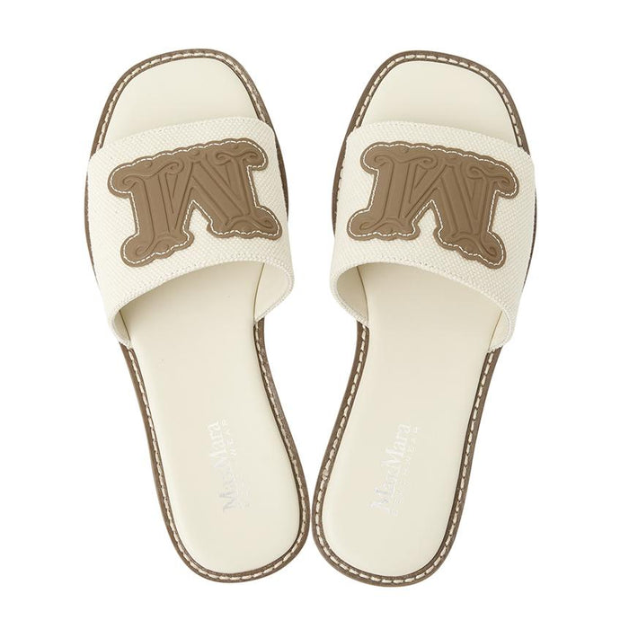 Max Mara Beachwear Caucaso Slide Sandals Black Rubber Slippers