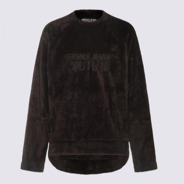 Versace Hairy Relaxed Fit Crewneck Knit Sweater for Men 77GAI317 F0033 899