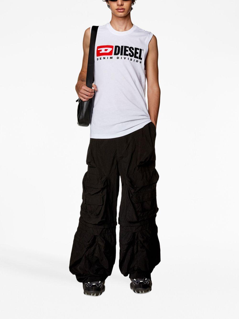 DIESEL Black Cotton Sleeveless T-Shirt